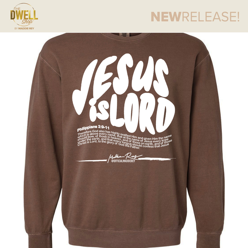 Jesus Is Lord (English) - Brown Crewneck